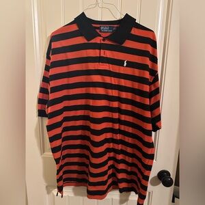 Polo by Ralph Lauren Black & Orange Horizontal Stripe Polo